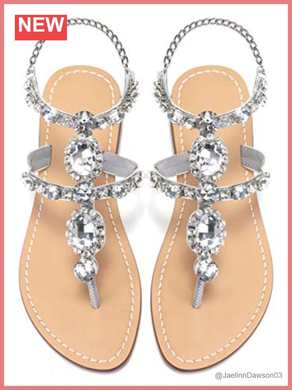 Rhinestone Gladiator Sandals Flat Wedding Sandals Gem Pearl Sparkling Bridal